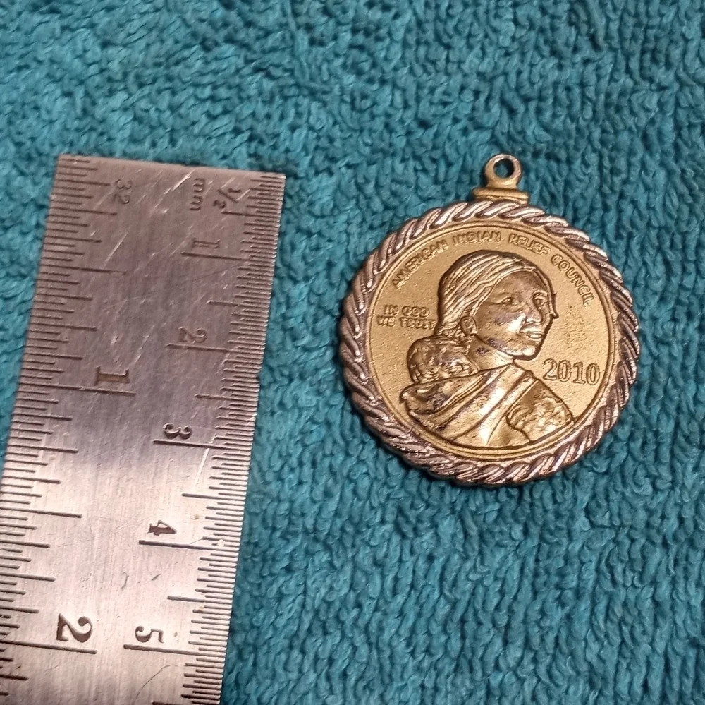 Gold and Silver Pendant Vintage American Indian Relief Council